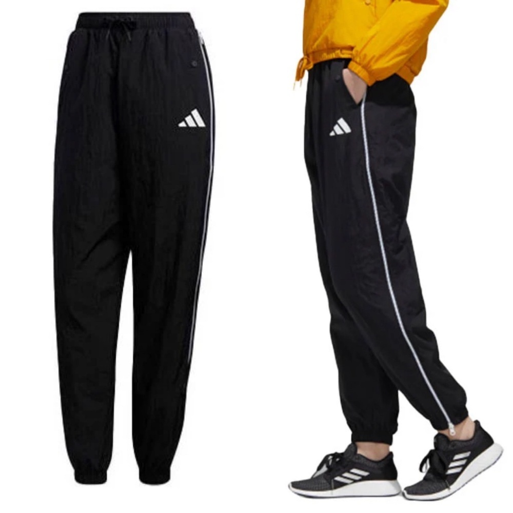 ADIDAS Black Urban Cargo Zippered Side Stripe Track Pants Size XS